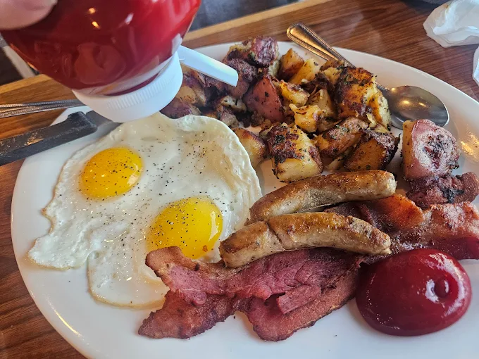 Hearty breakfast plate